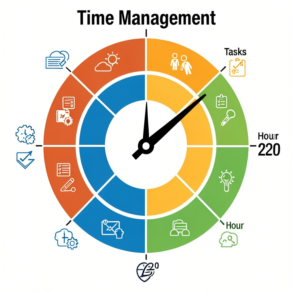 Time management clock visualization